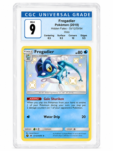 Frogadier - Hidden Fates: Shiny Vault CGC 9 - Holofoil