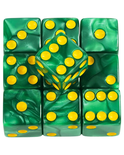 Marble D6 Game Dice 10Pcs Square Corner 16MM Math Entertainment Acrylic Gambling Tool Dice