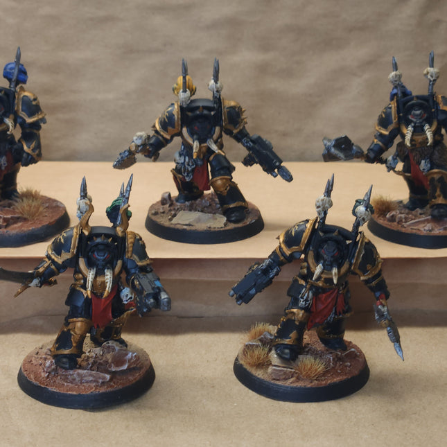 Painted Warhammer 40K Black Legion Chaos Terminator Squad
